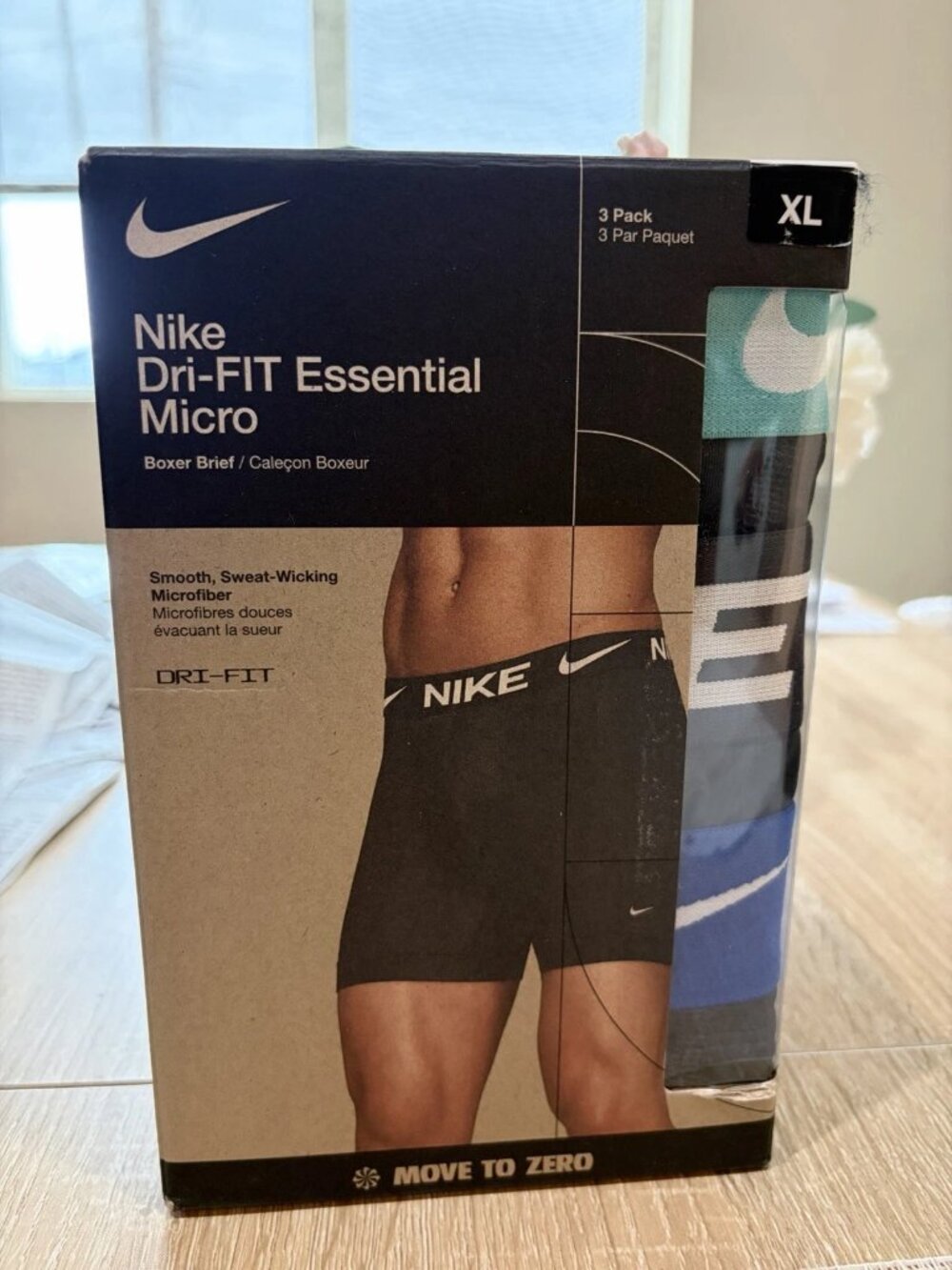 Men's Nike Dri-FIT Essential Micro Boxer Briefs 3-PACK - Black Blue Teal
